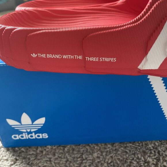 Adidas Adilette Clogs Unisex Red White Slip On Swim Sandals Men Size 11 New main image 6